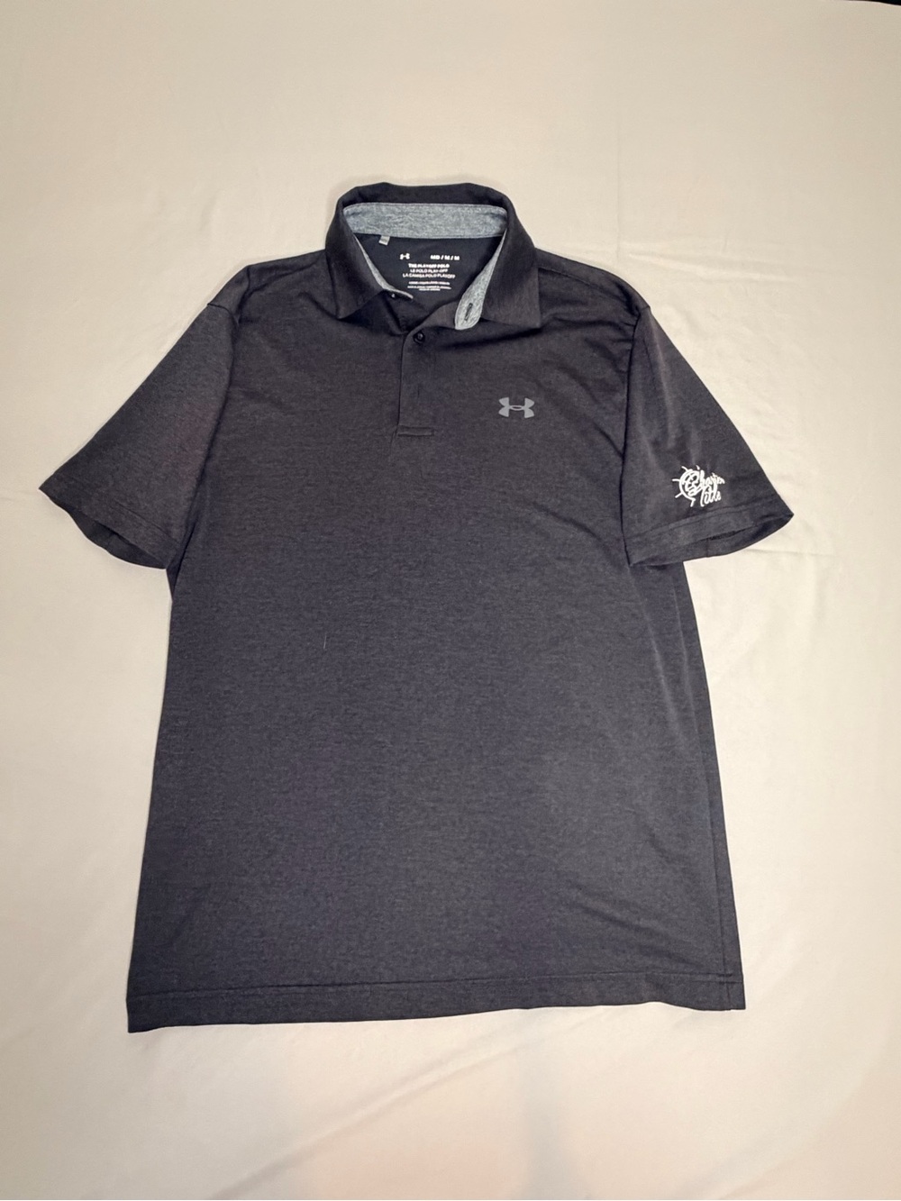 Under Armour Men’s Dark Gray Polo Shirt with Contrast Collar